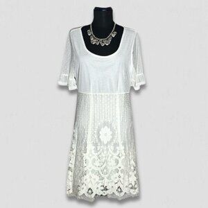 Simply Irresistible White Floral Lace Y2K Dress Medium